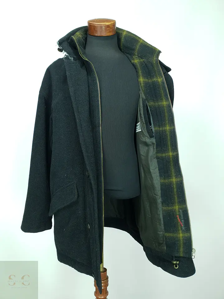 Chaquetón Clásico de Paño de Lana con Cuello Alto y Forro Tartán Aulbach Brothers Talla XXXXL 7