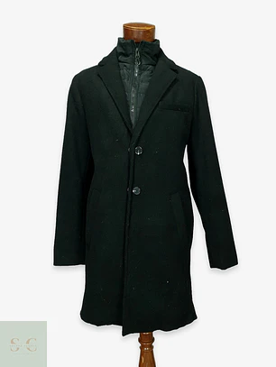 Abrigo Urbano de Paño con Pechera Acolchada y Cuello Alto Pier One Talla M