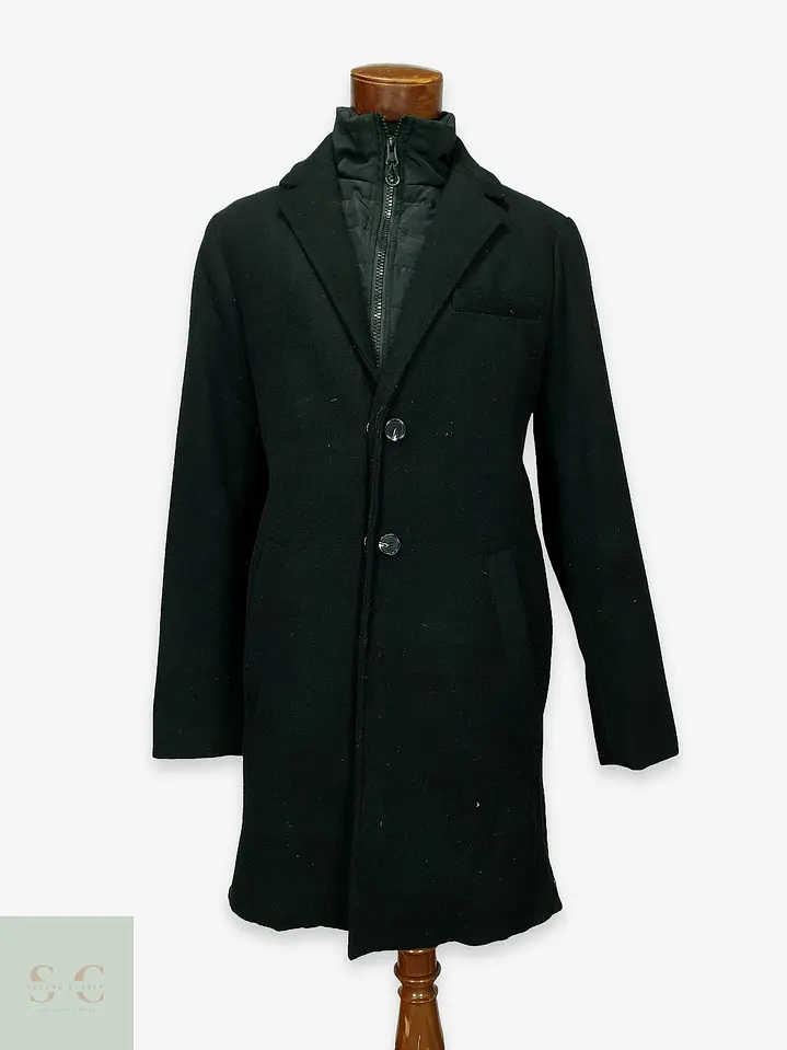 Abrigo Urbano de Paño con Pechera Acolchada y Cuello Alto Pier One Talla M 1