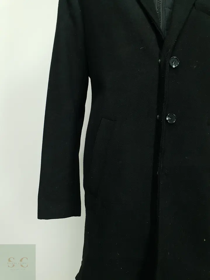 Abrigo Urbano de Paño con Pechera Acolchada y Cuello Alto Pier One Talla M 3