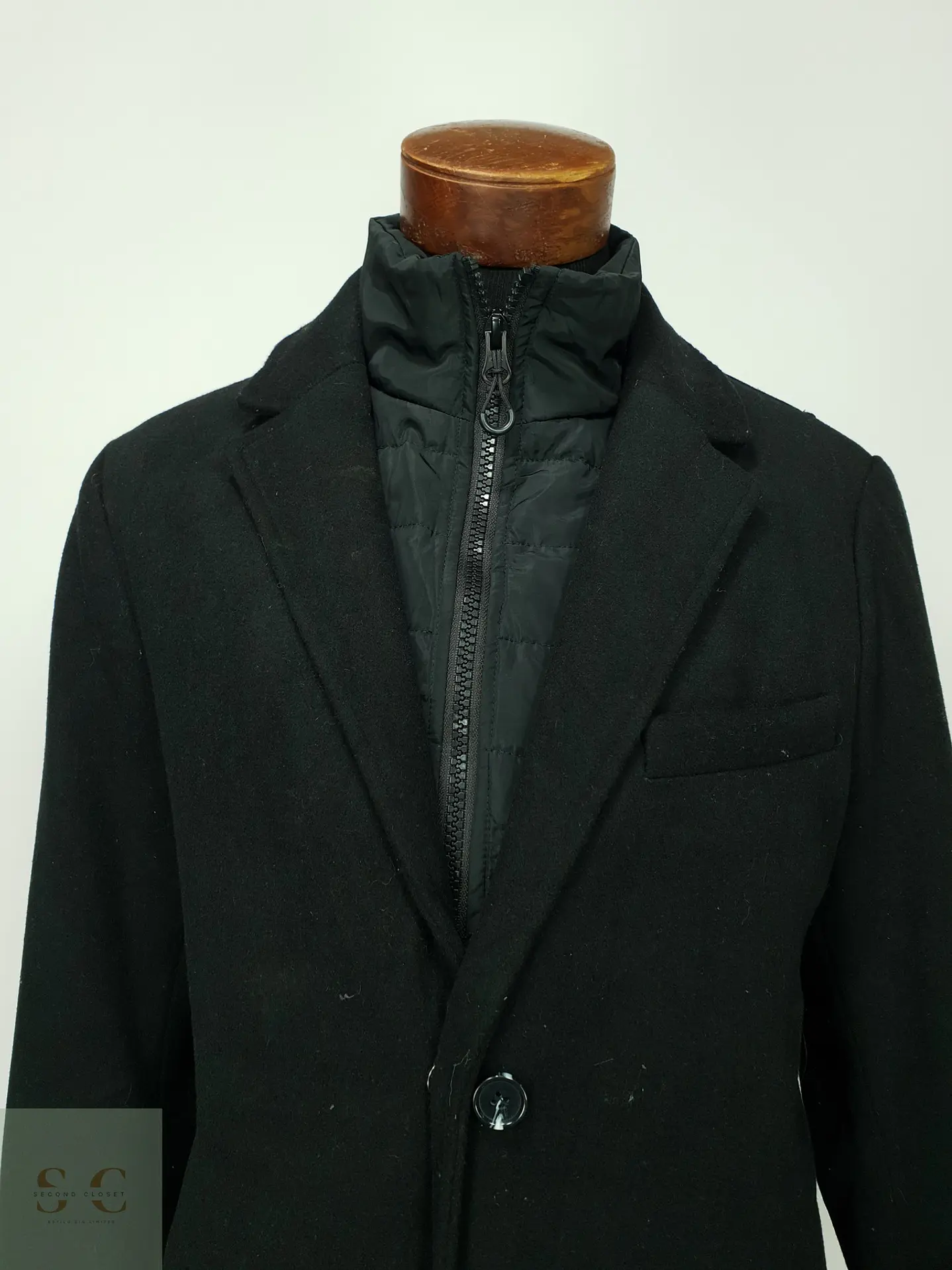 Abrigo Urbano de Paño con Pechera Acolchada y Cuello Alto Pier One Talla M 4
