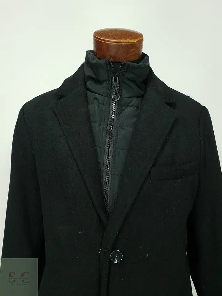Abrigo Urbano de Paño con Pechera Acolchada y Cuello Alto Pier One Talla M 4