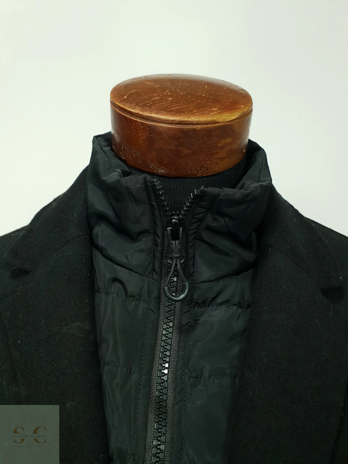 Abrigo Urbano de Paño con Pechera Acolchada y Cuello Alto Pier One Talla M 5