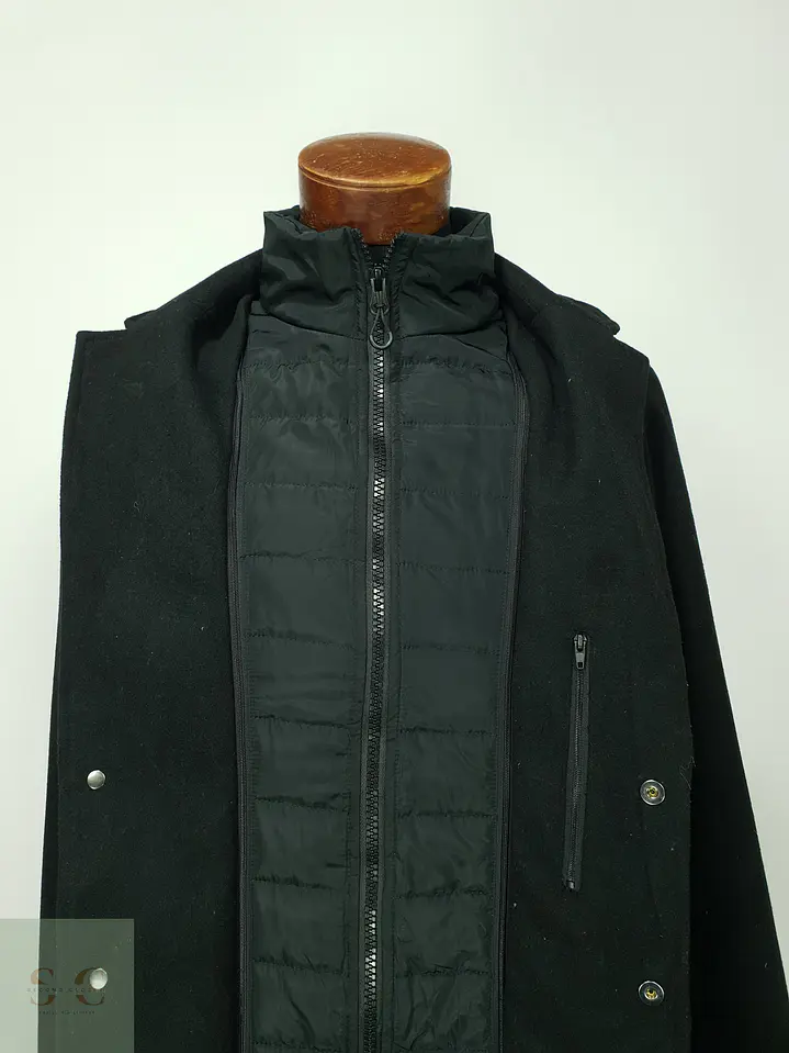 Abrigo Urbano de Paño con Pechera Acolchada y Cuello Alto Pier One Talla M 6
