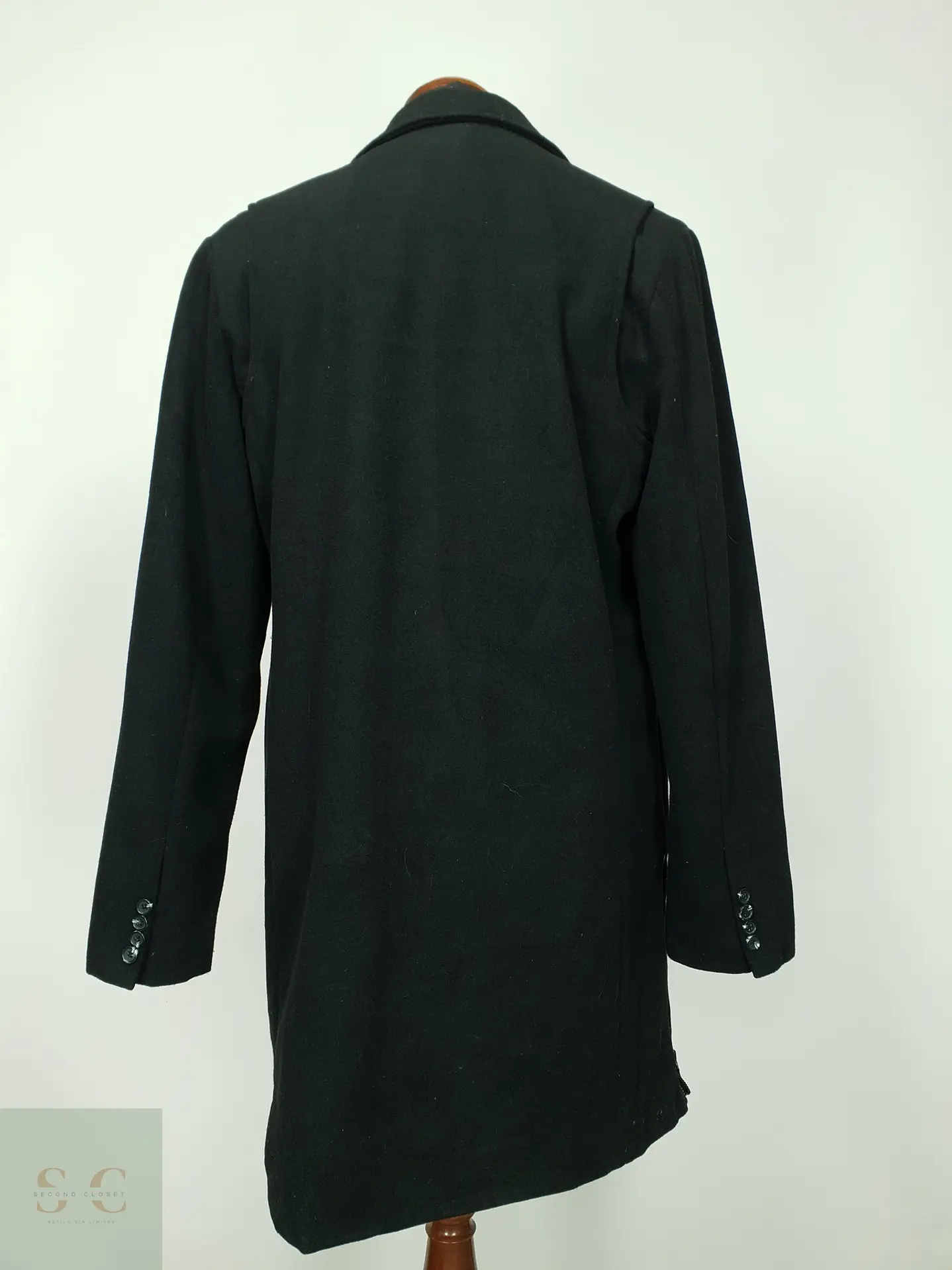 Abrigo Urbano de Paño con Pechera Acolchada y Cuello Alto Pier One Talla M 8