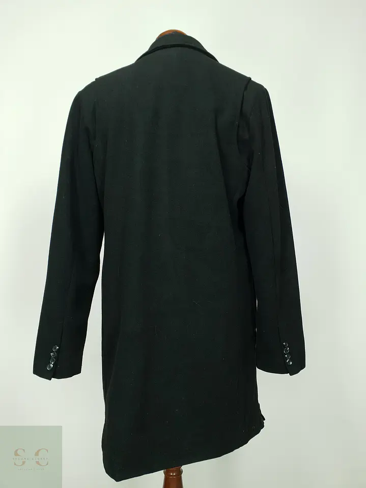 Abrigo Urbano de Paño con Pechera Acolchada y Cuello Alto Pier One Talla M 8
