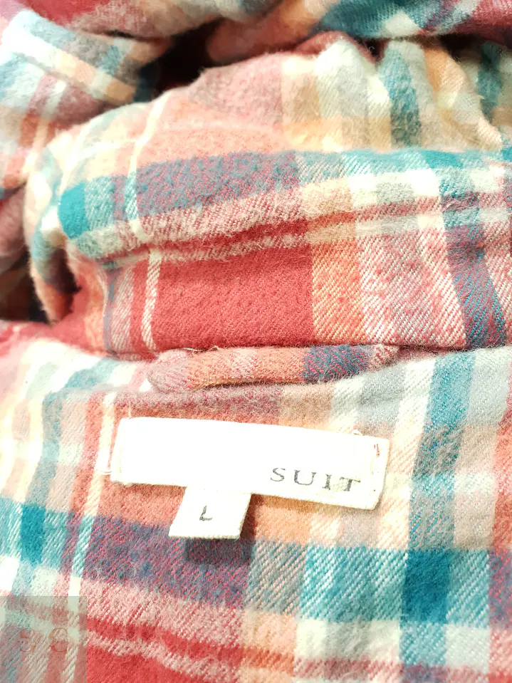 Abrigo Capuchón en Paño de Lana con Forro Tartán SUIT Talla L 9