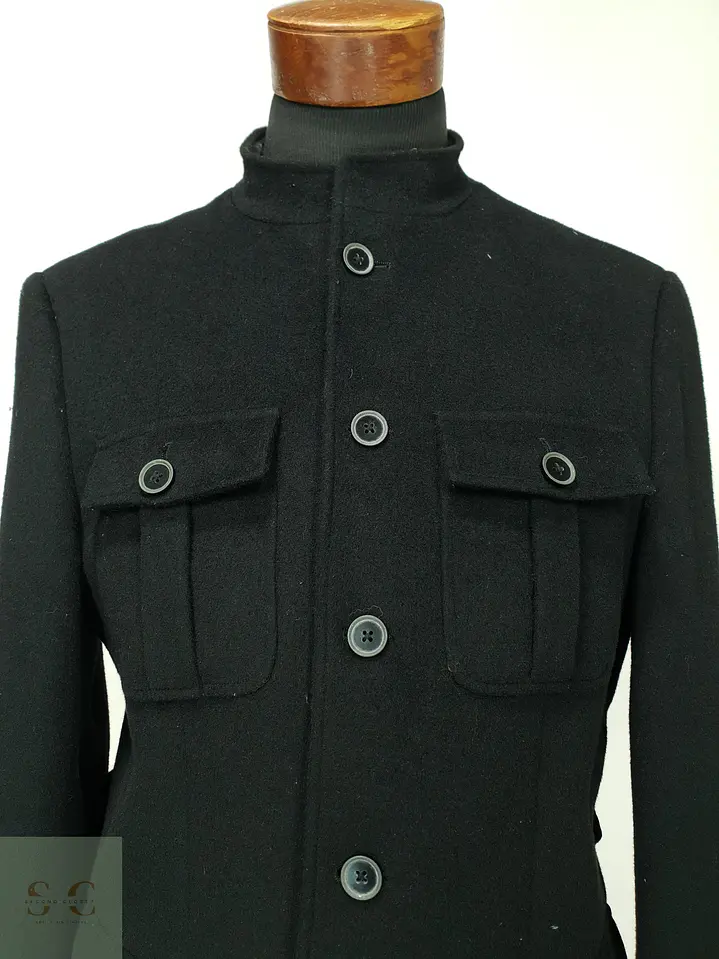 Chaqueta de Paño Estilo Militar con Cuello Mao y Cuatro Bolsillos Finshley & Harding Talla M 4