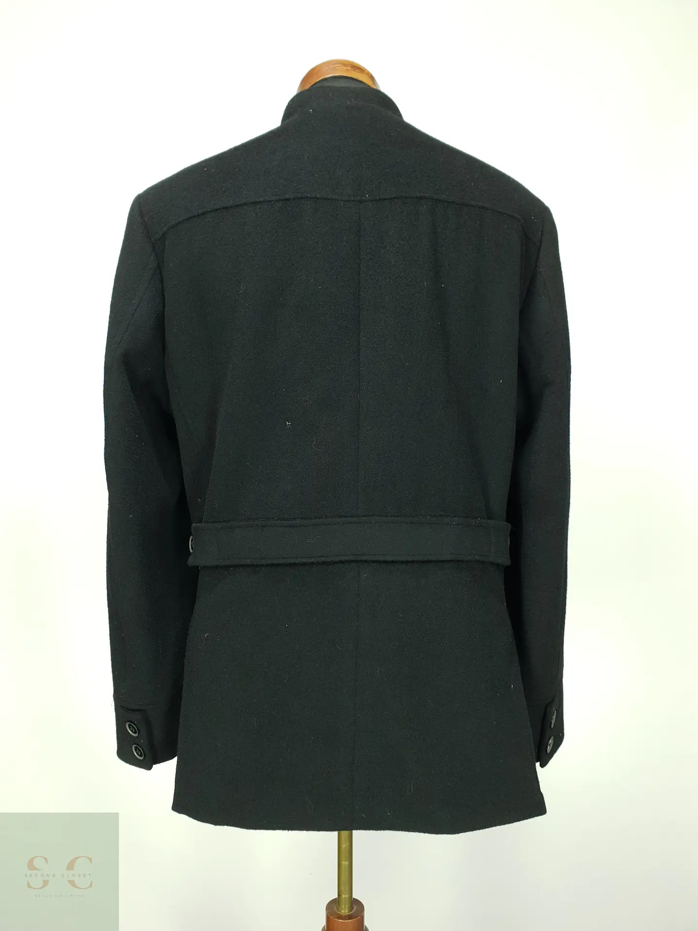 Chaqueta de Paño Estilo Militar con Cuello Mao y Cuatro Bolsillos Finshley & Harding Talla M 9