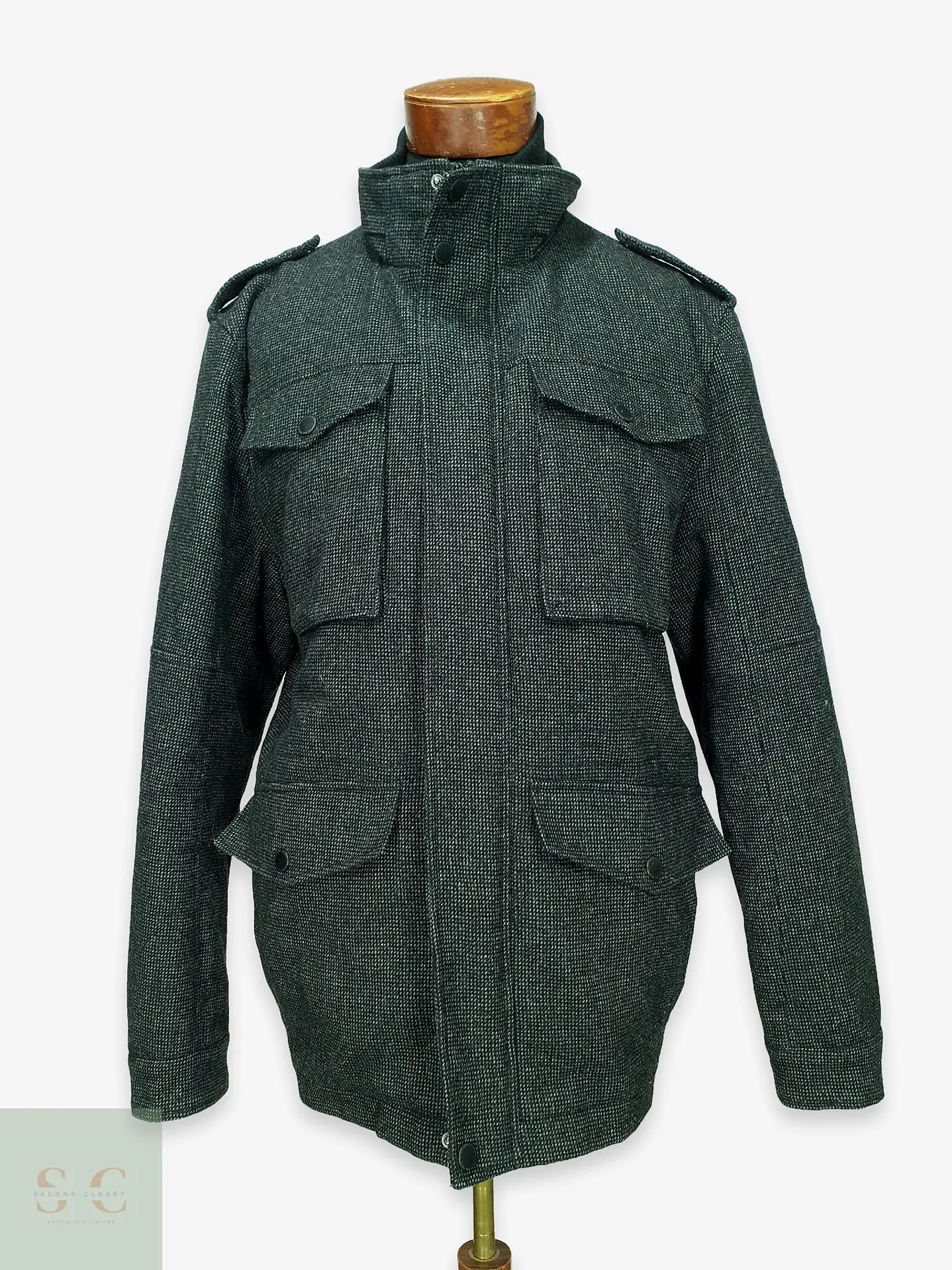 Chaqueta Estilo Field Jacket en Paño Texturizado Angelo Litrico Talla XL 1