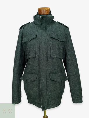 Chaqueta Estilo Field Jacket en Paño Texturizado Angelo Litrico Talla XL