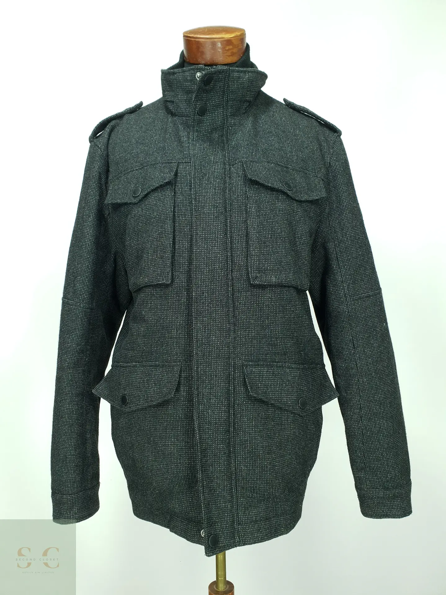 Chaqueta Estilo Field Jacket en Paño Texturizado Angelo Litrico Talla XL 2