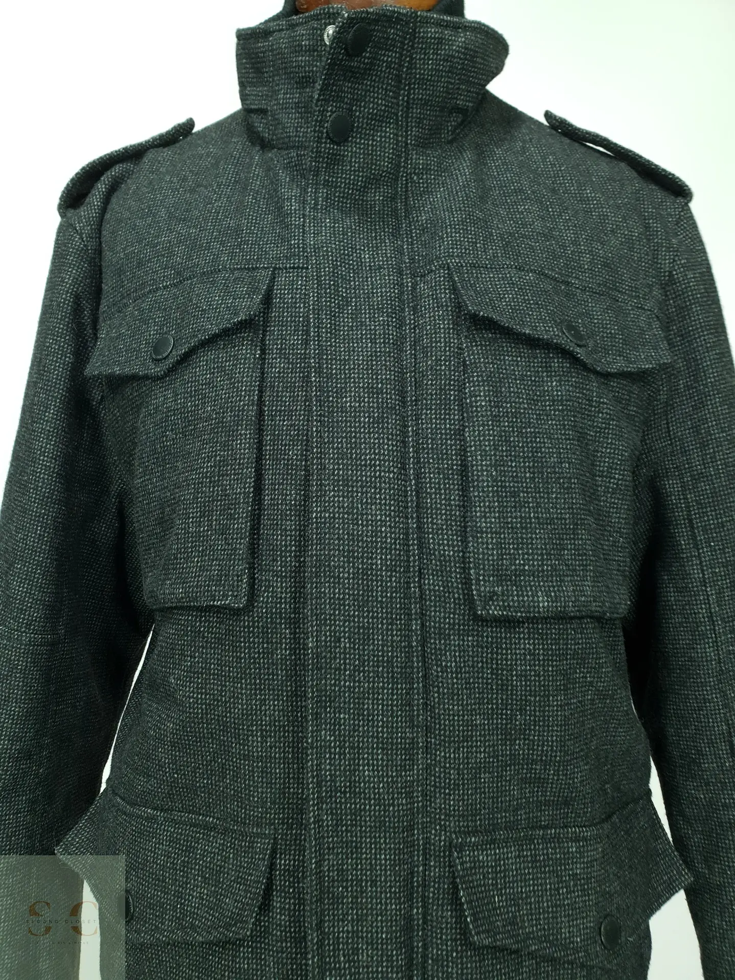 Chaqueta Estilo Field Jacket en Paño Texturizado Angelo Litrico Talla XL 4