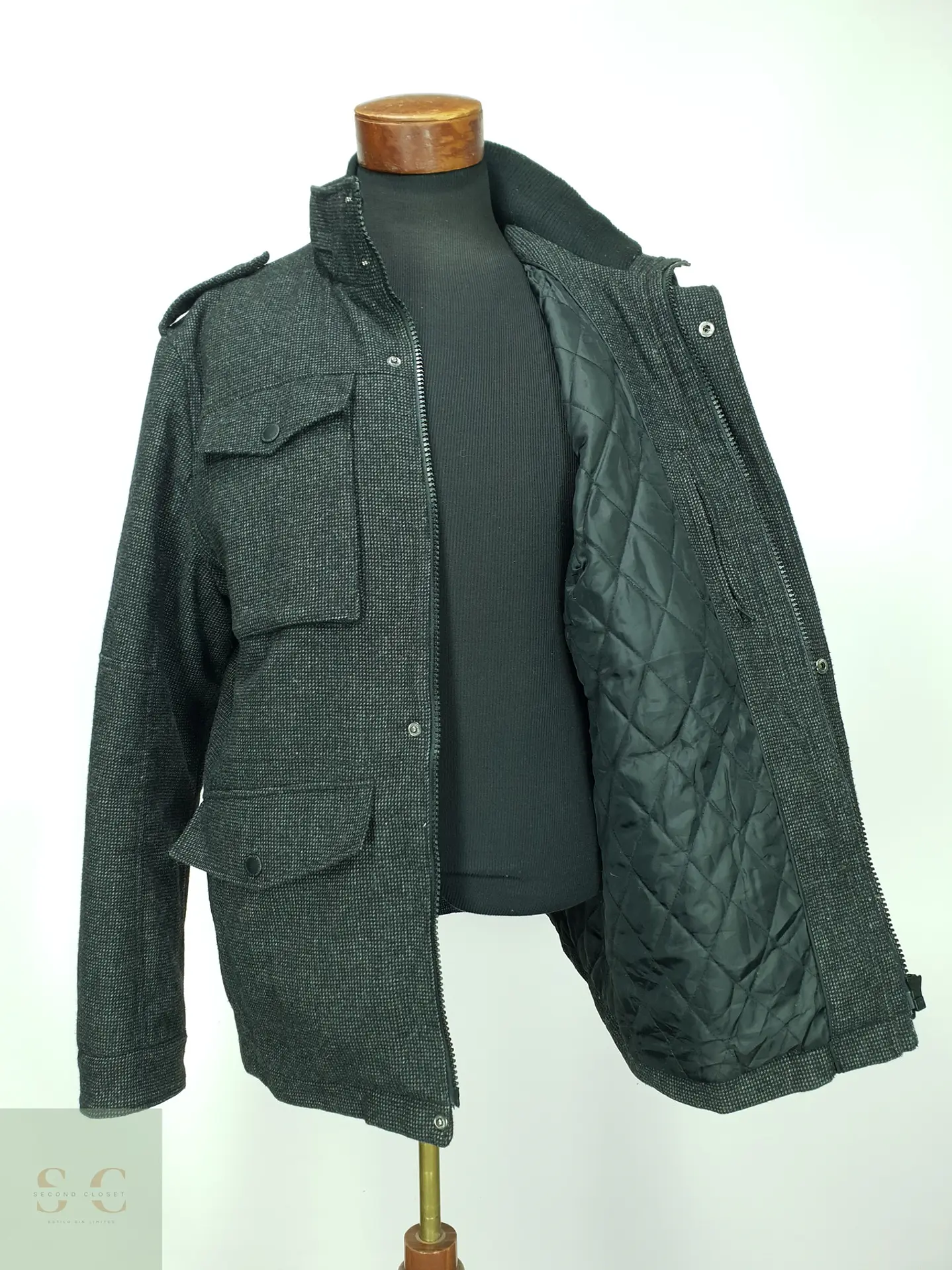 Chaqueta Estilo Field Jacket en Paño Texturizado Angelo Litrico Talla XL 8