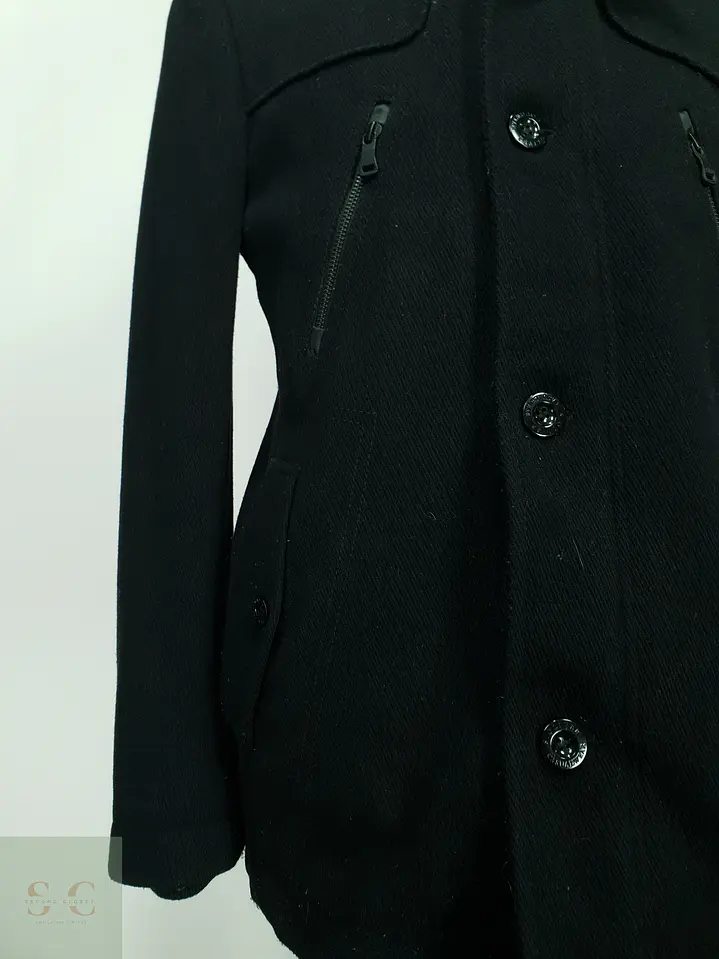Abrigo Corto de Paño Estilo Utilitario con Cuello Alto s.Oliver Jeans Talla M 3