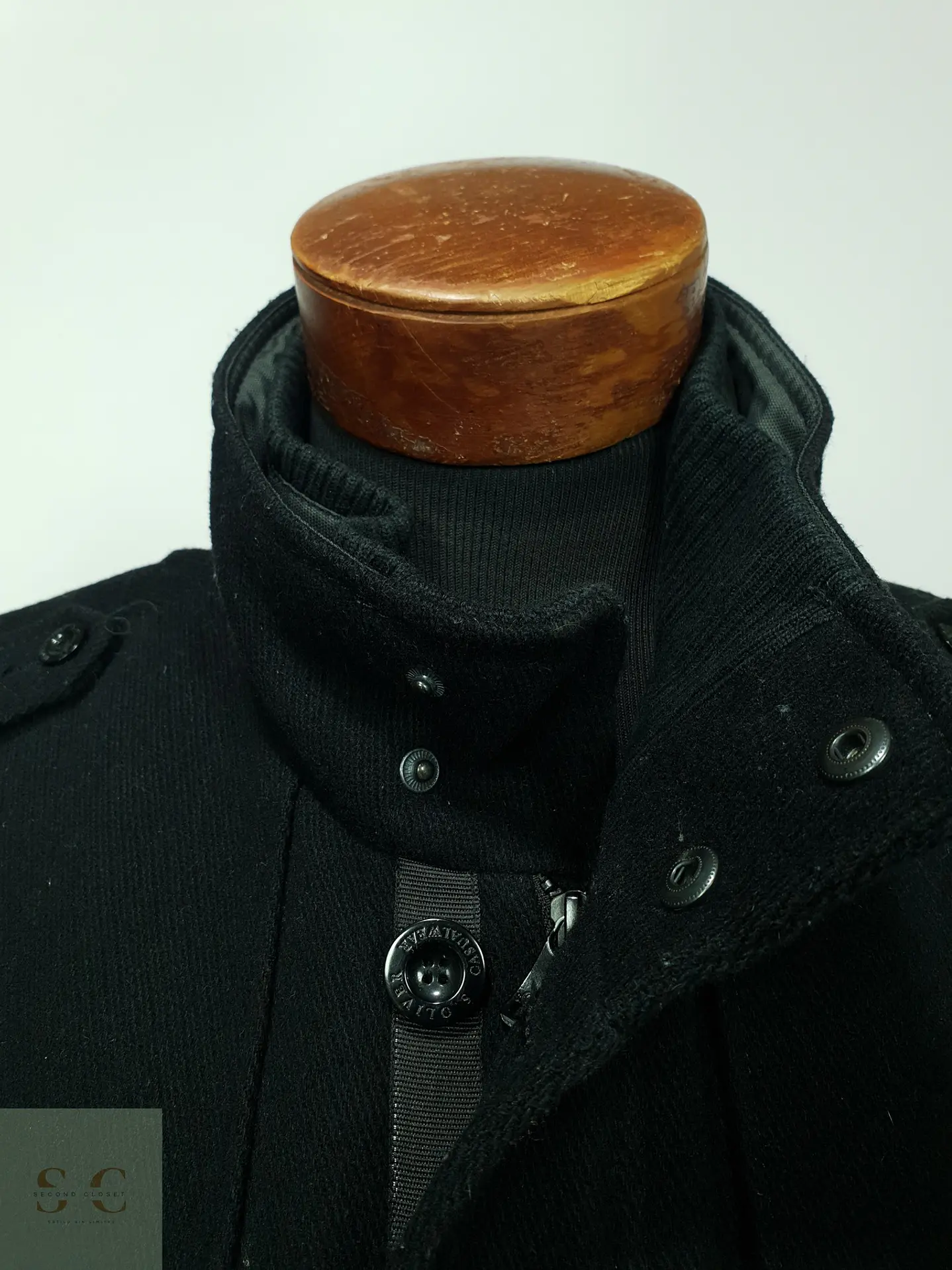 Abrigo Corto de Paño Estilo Utilitario con Cuello Alto s.Oliver Jeans Talla M 6