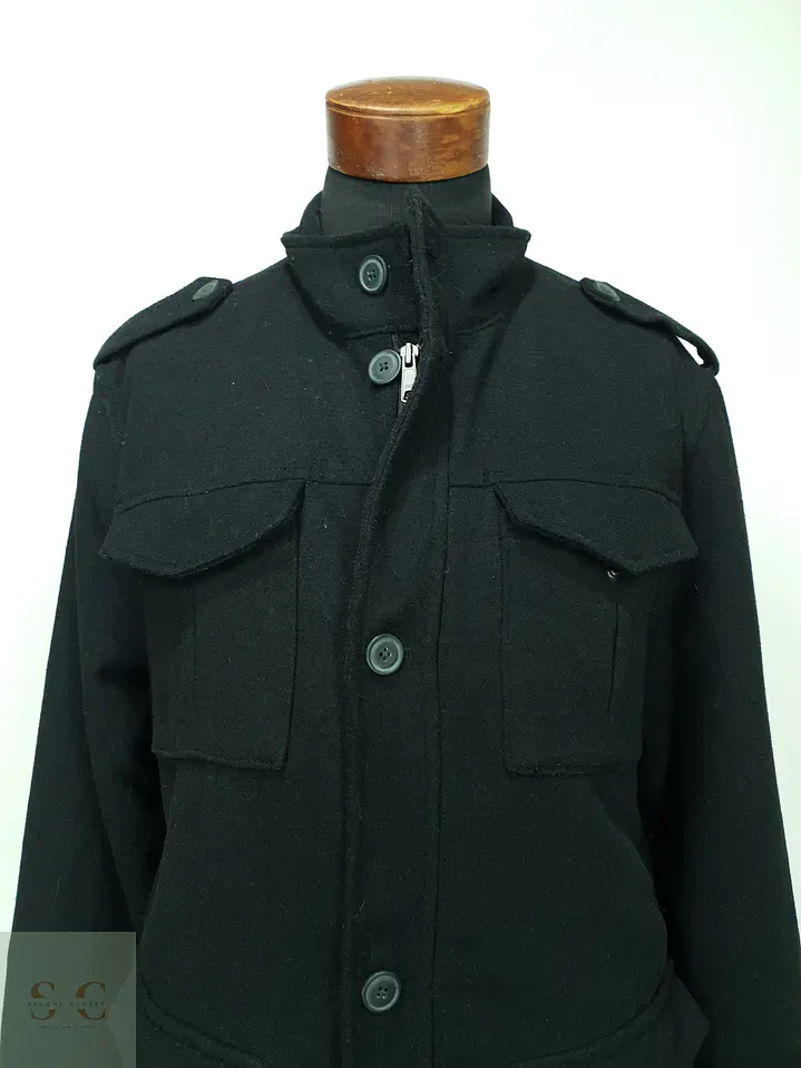 Chaqueta de Paño Estilo Field con Cuello Alto y Charreteras Old Navy Talla L 3