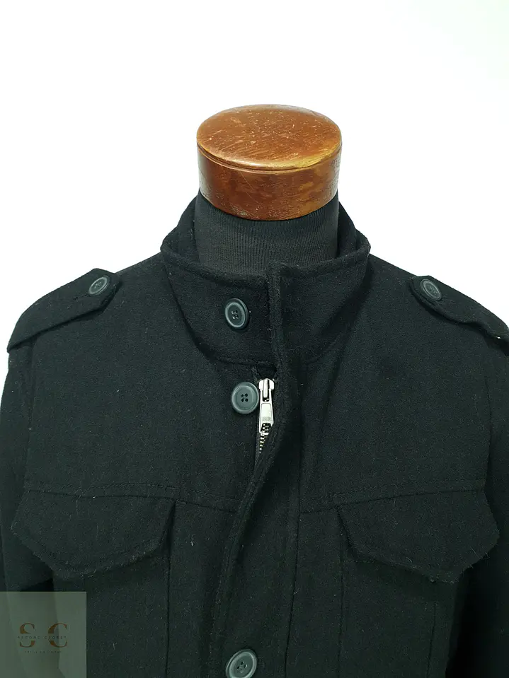 Chaqueta de Paño Estilo Field con Cuello Alto y Charreteras Old Navy Talla L 4