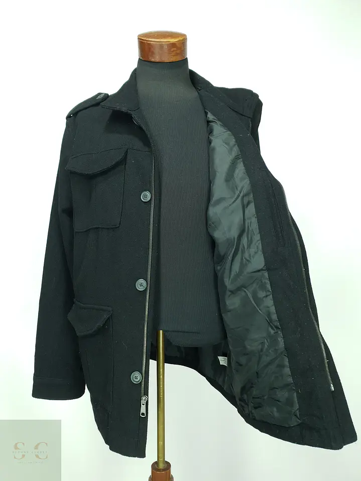 Chaqueta de Paño Estilo Field con Cuello Alto y Charreteras Old Navy Talla L 6