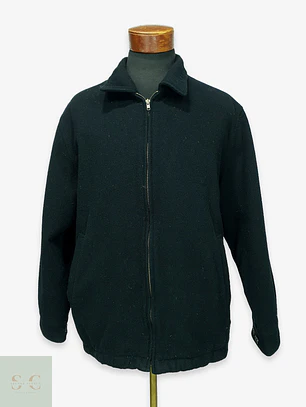Chaqueta Corta de Paño en Mezcla de Lana con Cierre Metálico SOLO SEMORE Talla XL