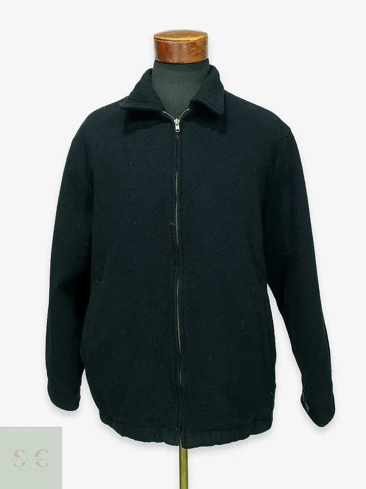 Chaqueta Corta de Paño en Mezcla de Lana con Cierre Metálico SOLO SEMORE Talla XL 1