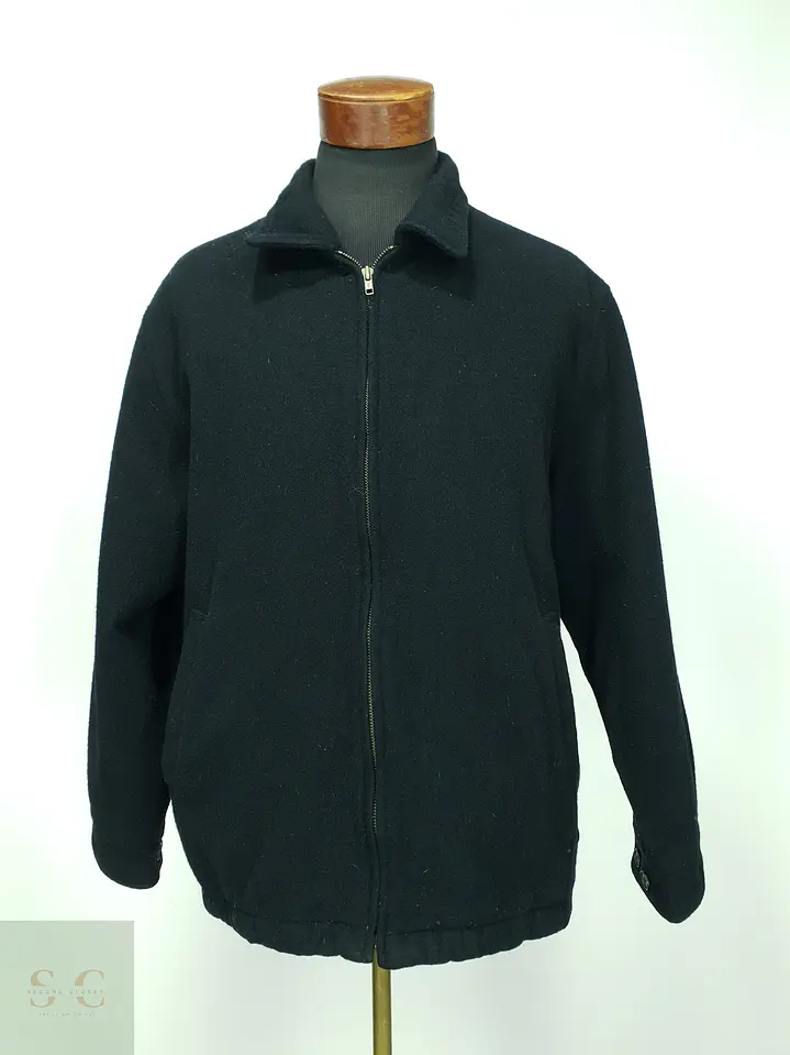 Chaqueta Corta de Paño en Mezcla de Lana con Cierre Metálico SOLO SEMORE Talla XL 2