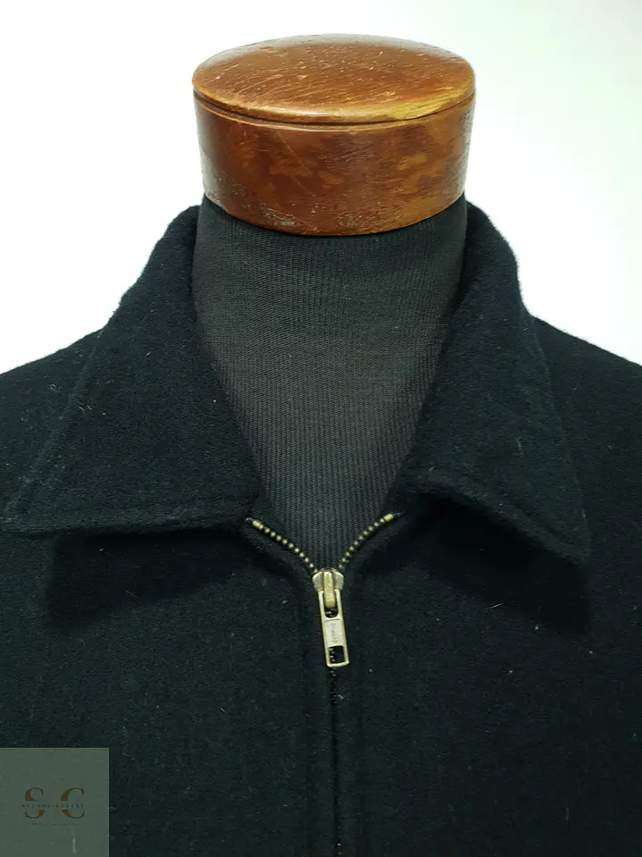 Chaqueta Corta de Paño en Mezcla de Lana con Cierre Metálico SOLO SEMORE Talla XL 4