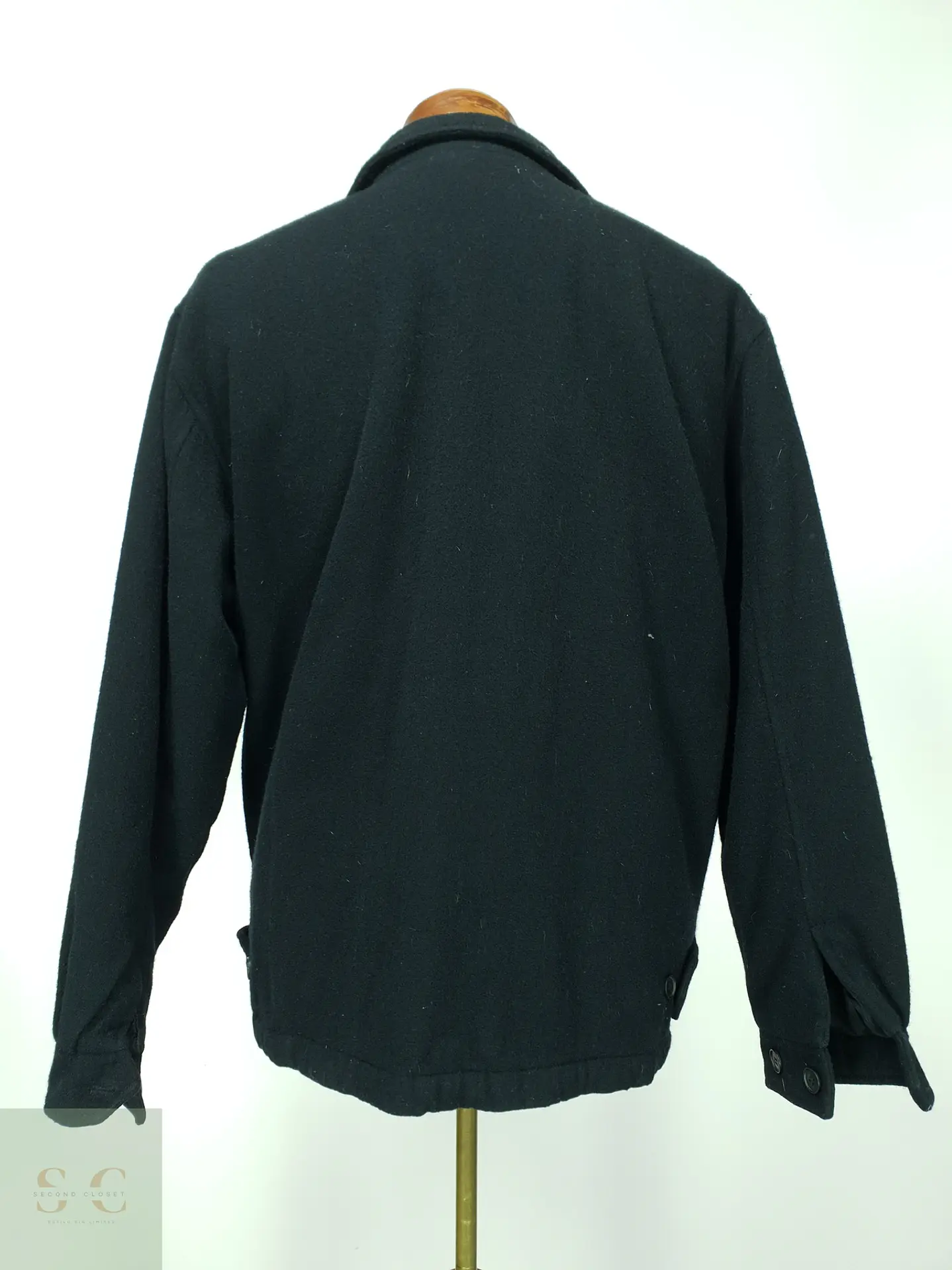 Chaqueta Corta de Paño en Mezcla de Lana con Cierre Metálico SOLO SEMORE Talla XL 7