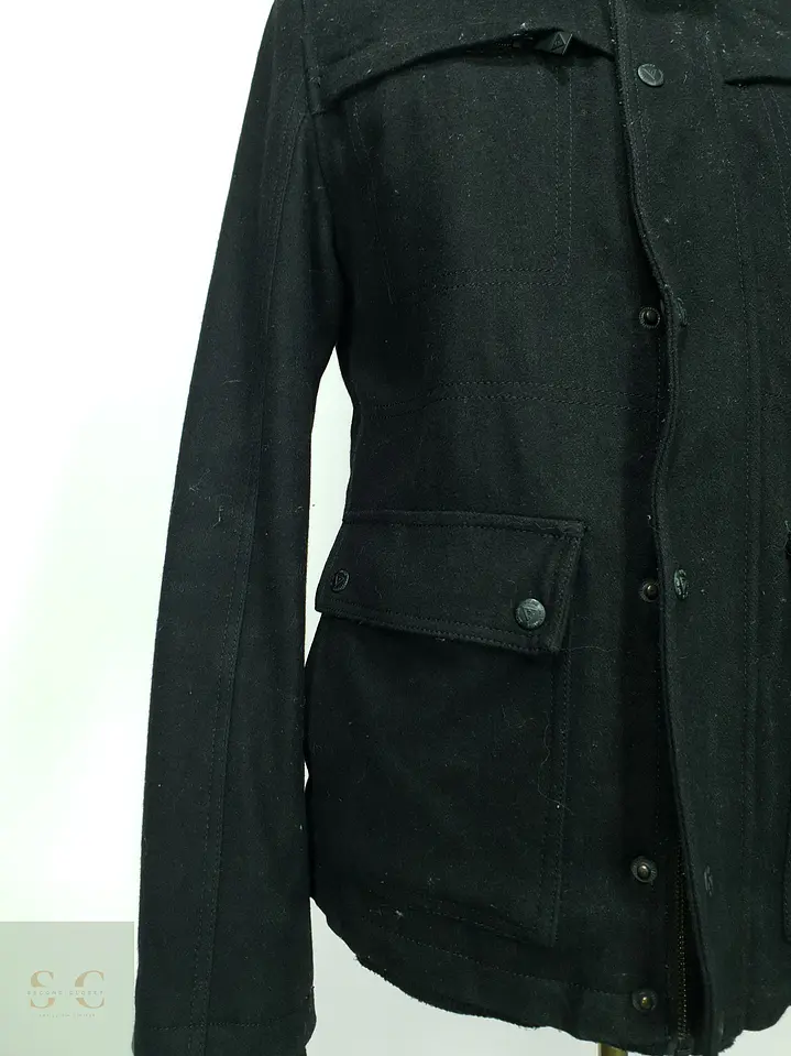 Chaqueta Corta de Paño Militar con Cuello Alto Guess Talla SM 3