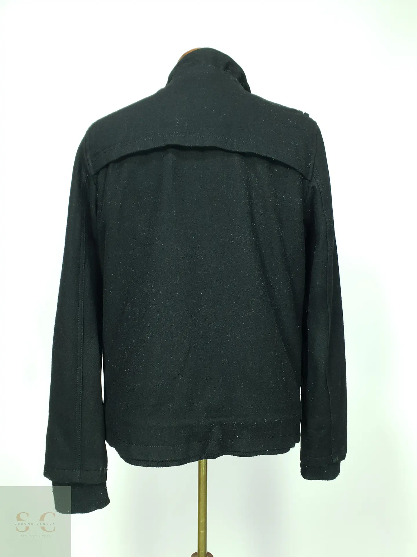 Chaqueta Corta de Paño Militar con Cuello Alto Guess Talla SM 8