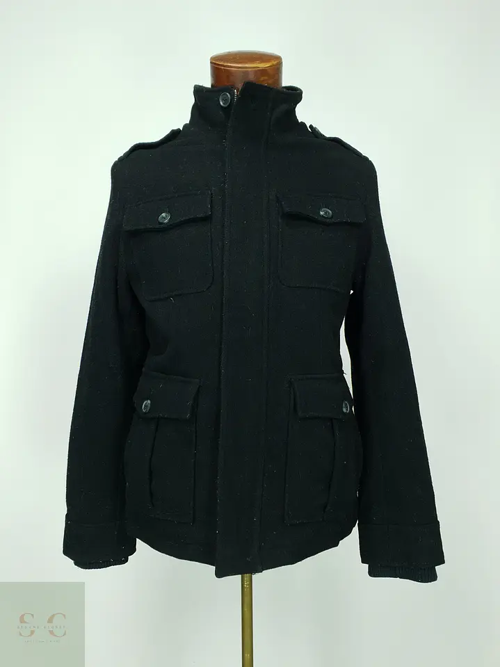 Chaqueta Militar Estilo Field en Paño de Lana Merona Talla S 2