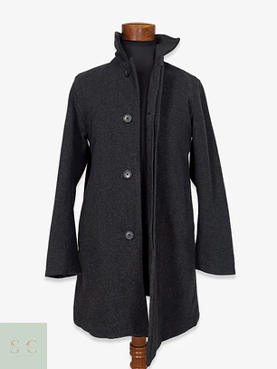Sobretodo Minimalista de Paño de Lana Gris Plomo Gap Talla SM