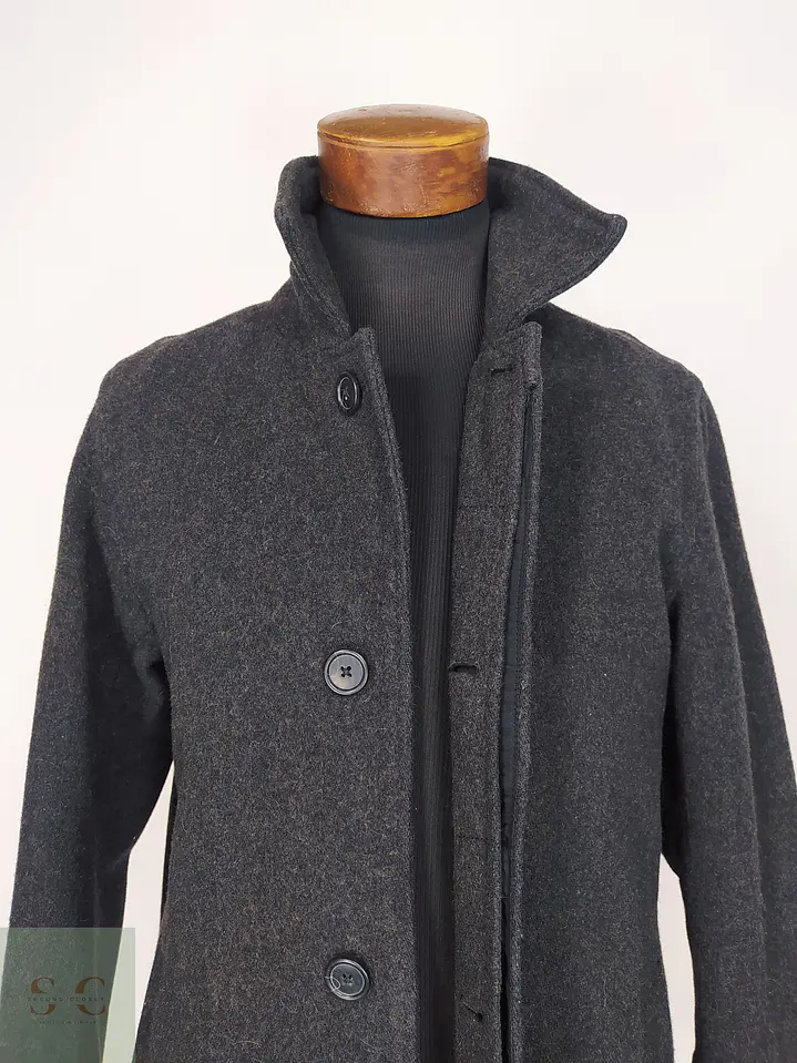 Sobretodo Minimalista de Paño de Lana Gris Plomo Gap Talla SM 3