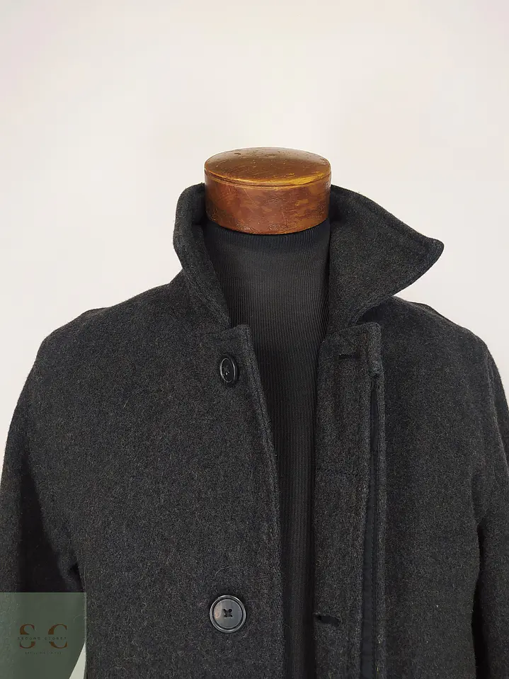Sobretodo Minimalista de Paño de Lana Gris Plomo Gap Talla SM 4