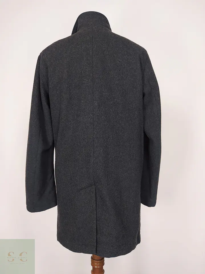 Sobretodo Minimalista de Paño de Lana Gris Plomo Gap Talla SM 7