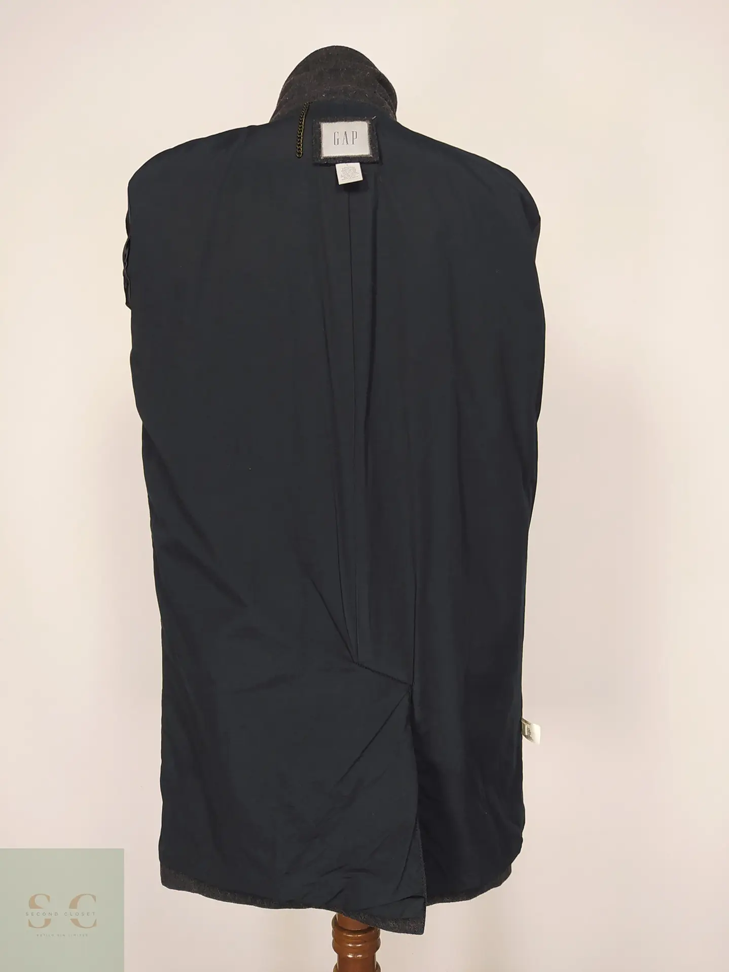 Sobretodo Minimalista de Paño de Lana Gris Plomo Gap Talla SM 8