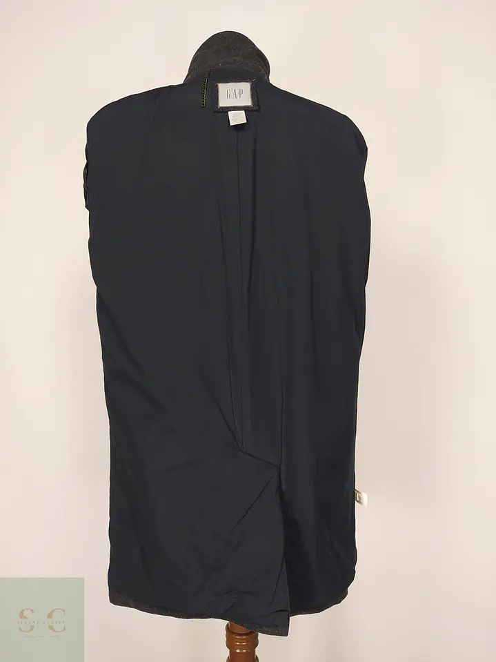 Sobretodo Minimalista de Paño de Lana Gris Plomo Gap Talla SM 8