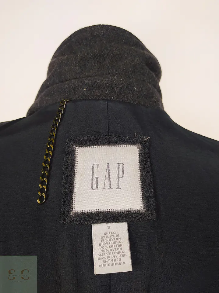 Sobretodo Minimalista de Paño de Lana Gris Plomo Gap Talla SM 9