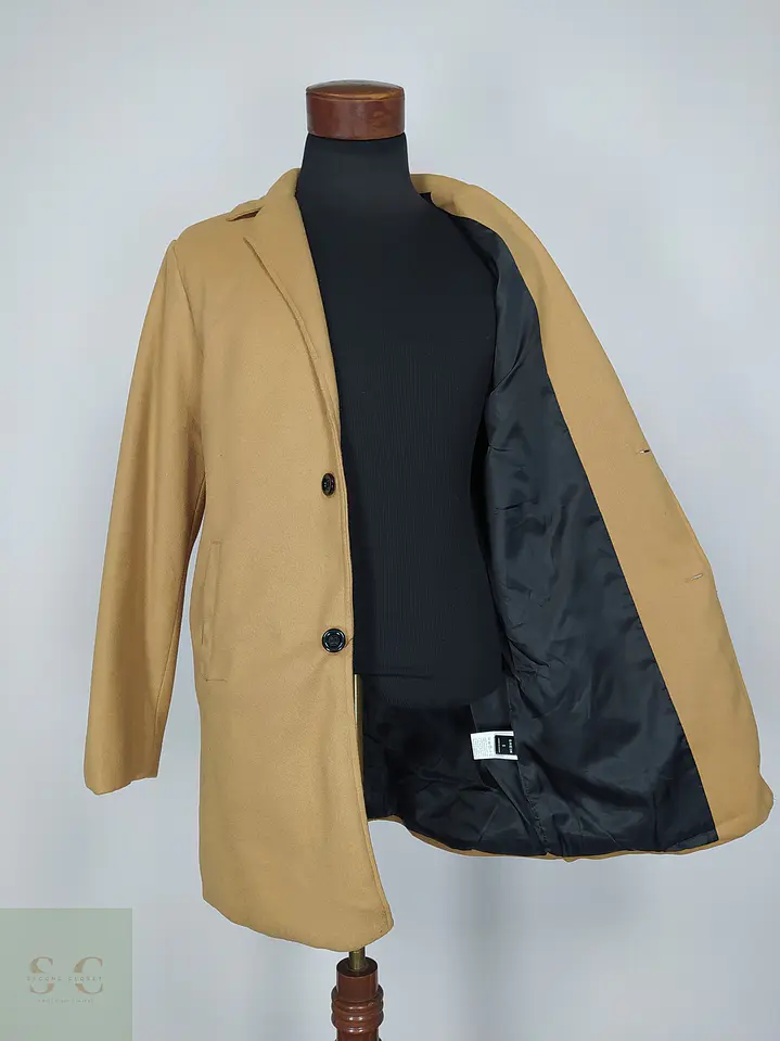 Abrigo Básico Minimalista en Tono Camel SHEIN Talla M 5