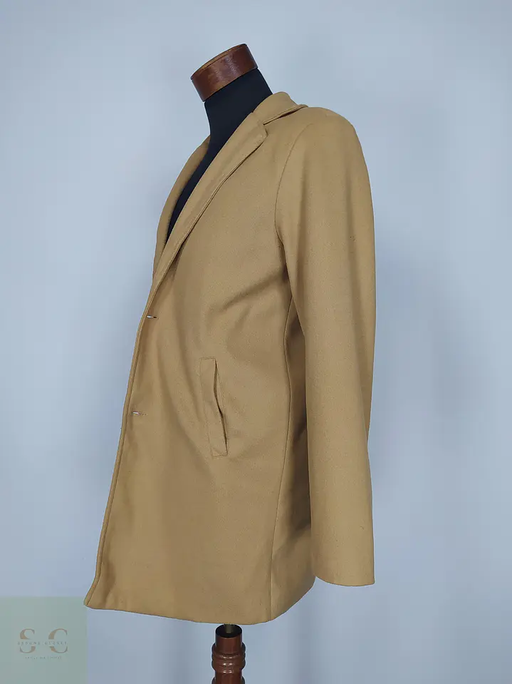 Abrigo Básico Minimalista en Tono Camel SHEIN Talla M 6