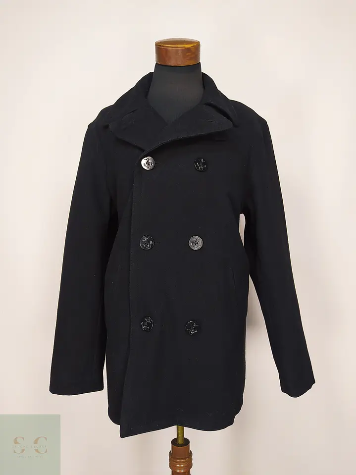 Abrigo Marinero Pea Coat Cruzado en Paño de Lana Old Navy Talla LXL 2