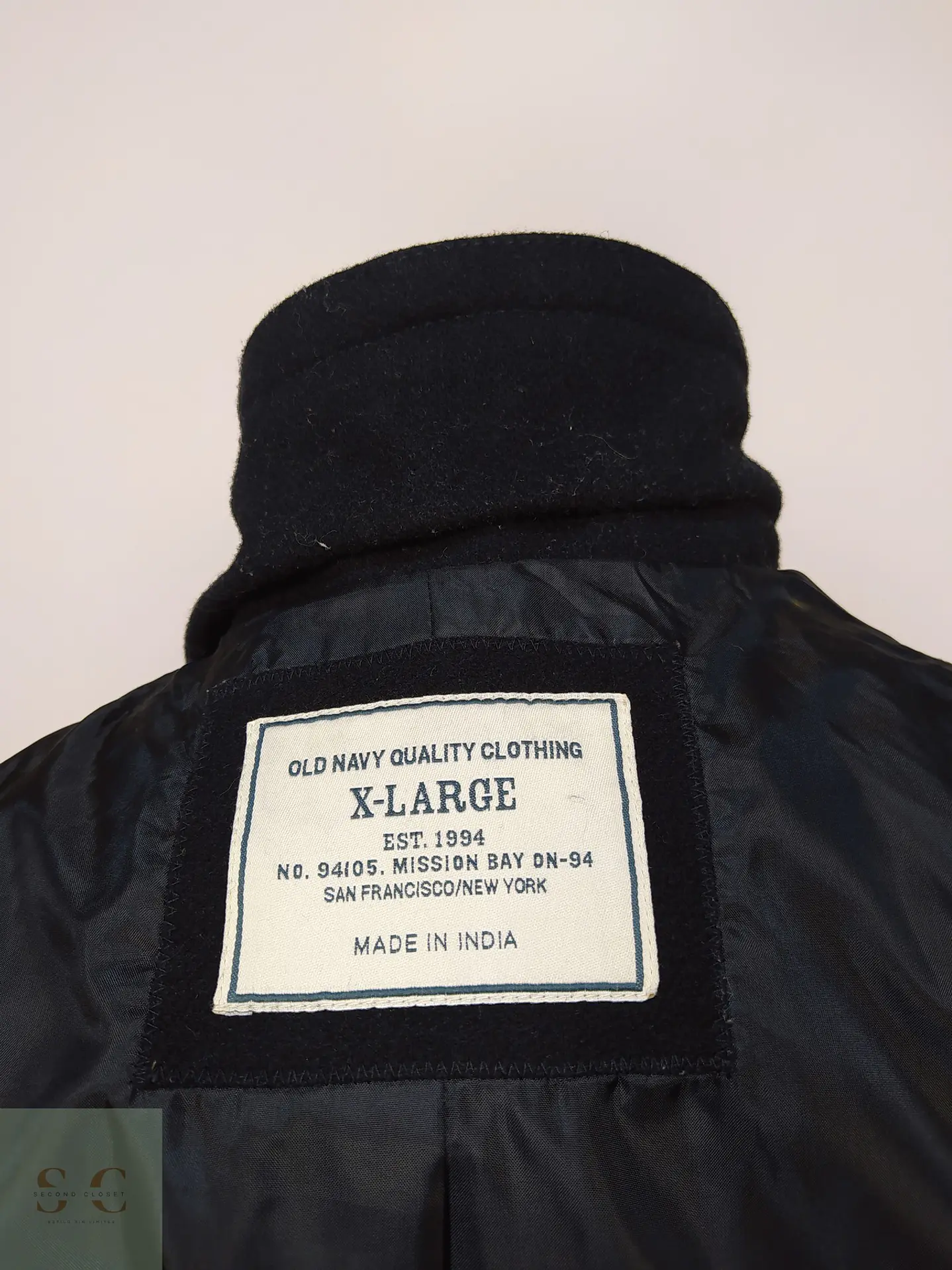 Abrigo Marinero Pea Coat Cruzado en Paño de Lana Old Navy Talla LXL 9