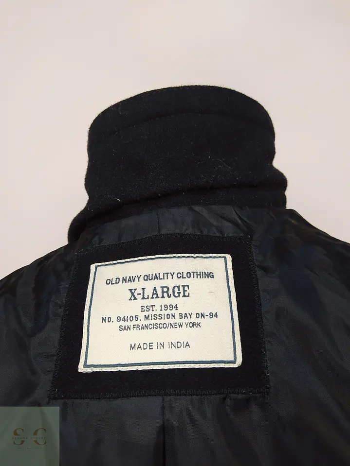Abrigo Marinero Pea Coat Cruzado en Paño de Lana Old Navy Talla LXL 9