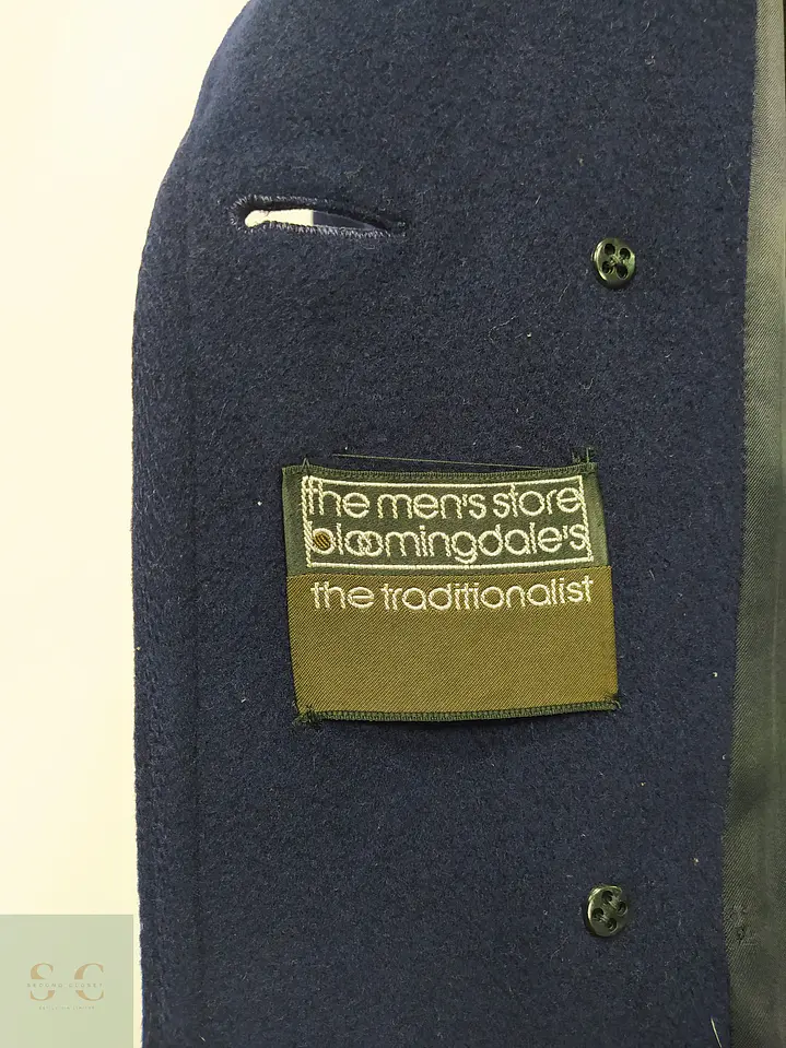Abrigo Largo Cruzado de Paño Vintage con Martingala Bloomingdale's Talla M 6