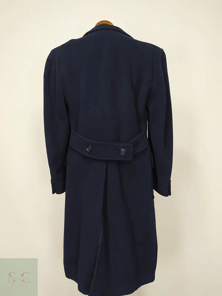 Abrigo Largo Cruzado de Paño Vintage con Martingala Bloomingdale's Talla M 7