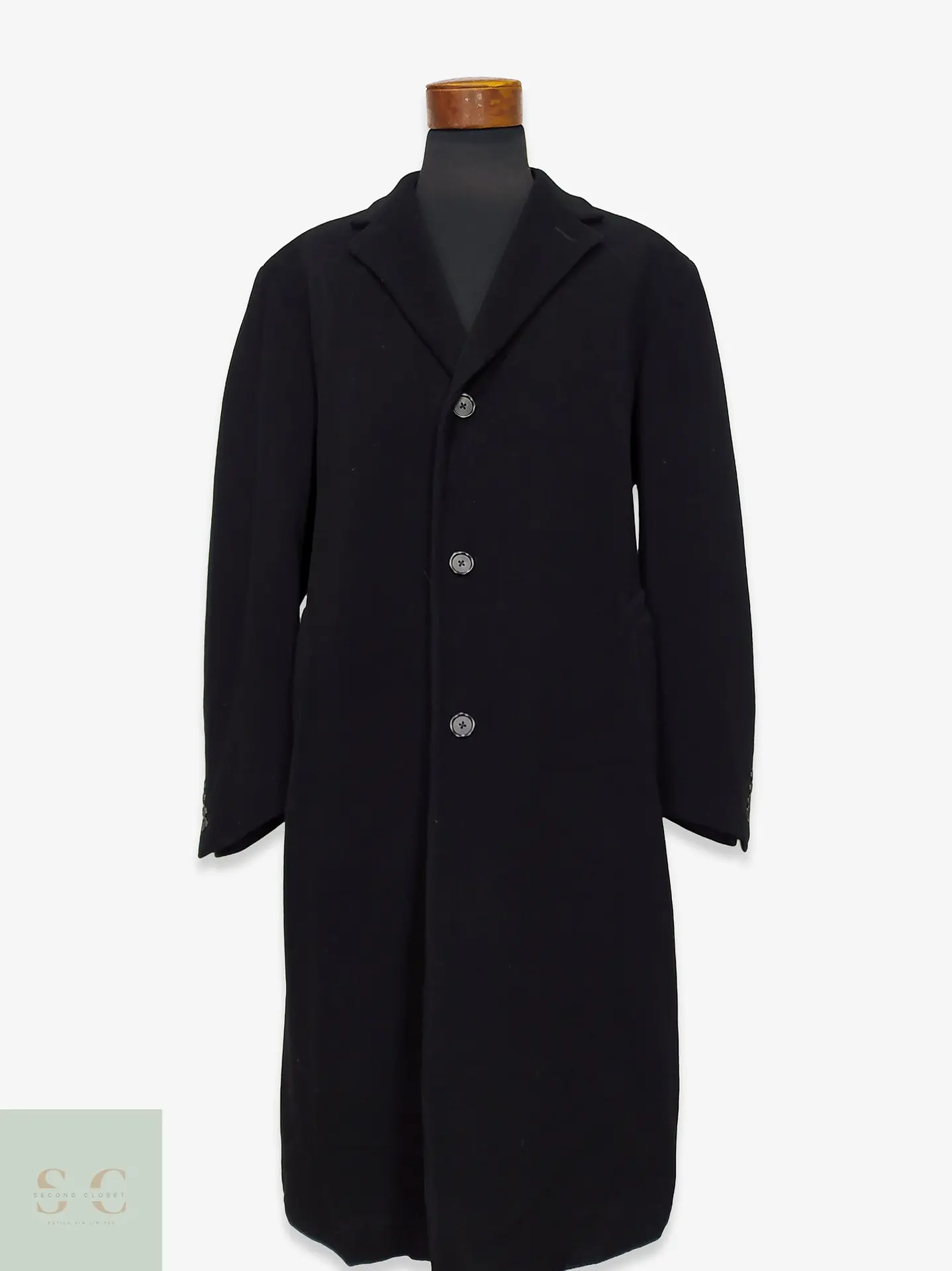 Abrigo Largo Monopecho en Paño con Cachemira Nautica Talla XXL 1