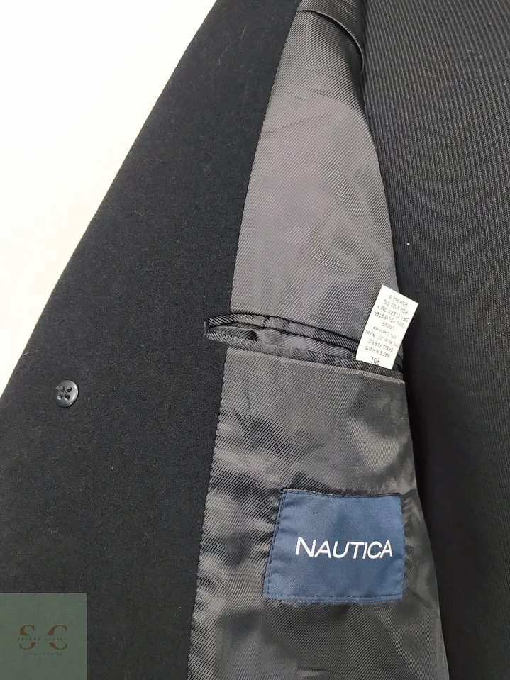 Abrigo Largo Monopecho en Paño con Cachemira Nautica Talla XXL 7