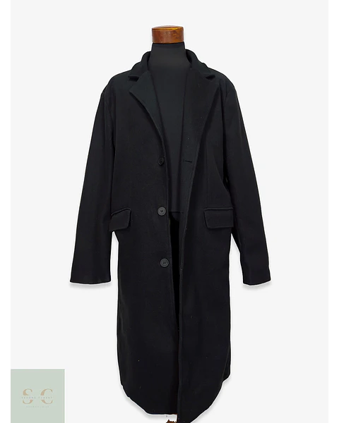 Abrigo Largo Minimalista de Botonadura Simple Talla XXXL