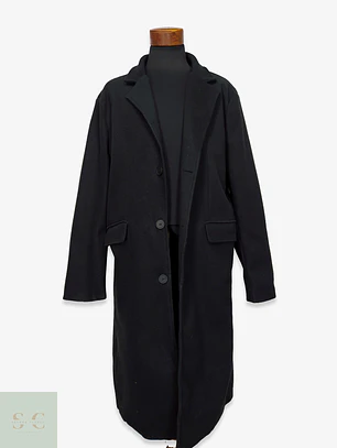 Abrigo Largo Minimalista de Botonadura Simple Talla XXXL