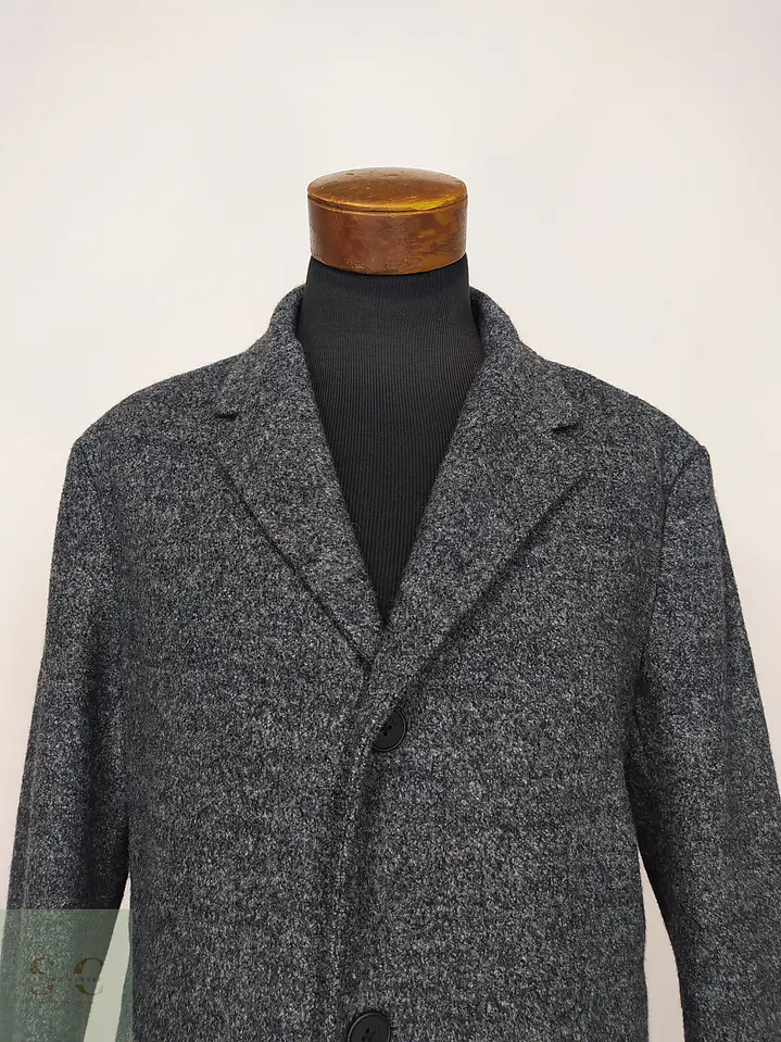 Abrigo Recto en Paño Texturizado Melange DKNY Talla L 4